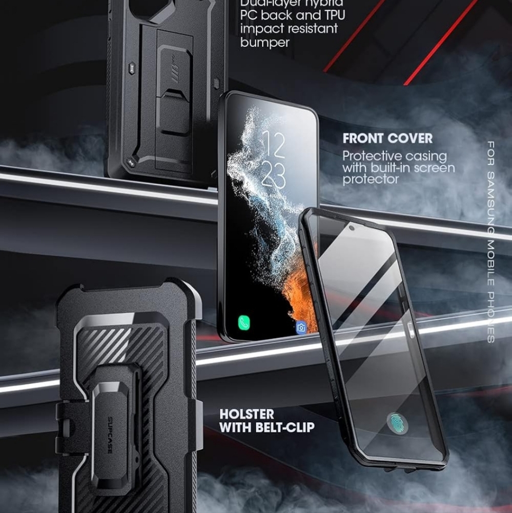 New In Box Bllack Rugged Phone Case for S23 Ultra - Picture 4 of 7